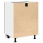 Preview: Schwarzer Eichen-Schubladenunterschrank - 60x46x81,5 cm Aus Holzwerkstoff
