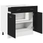 Preview: Schrank mit Schublade in Schwarz-Eiche, 80x46x81.5 cm, Hergestellt aus Holzwerkstoff