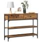 Preview: Konsolentisch Alte Holz 100x25x75 cm Ingenieurholz und Stahl