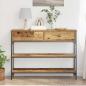 Preview: Konsolentisch Alte Holz 100x25x75 cm Ingenieurholz und Stahl