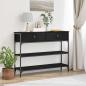 Preview: ARDEBO.de - Konsole Tisch Schwarz Eiche 100x25x75 cm Ingenieurholz & Stahl