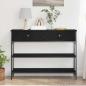 Preview: Konsole Tisch Schwarz Eiche 100x25x75 cm Ingenieurholz & Stahl