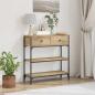 Preview: ARDEBO.de - Konsolentisch Artisan Eiche 72,5x25x75 cm Holzwerkstoff & Stahl