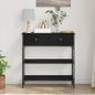 Preview: Konsolentisch Schwarz Eiche 72,5x25x75 cm Holzwerkstoff & Stahl