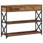 Preview: Konsolentisch Alteiche 100x28x75 cm Besteck Holz & Stahl