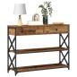 Preview: Konsolentisch Alteiche 100x28x75 cm Besteck Holz & Stahl