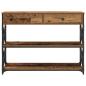 Preview: Konsolentisch Alteiche 100x28x75 cm Besteck Holz & Stahl