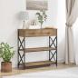 Preview: ARDEBO.de - Konsole Tisch Artisan Eiche 75x28x75 cm Ingenieure Holz und Stahl
