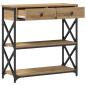 Preview: Konsole Tisch Artisan Eiche 75x28x75 cm Ingenieure Holz und Stahl