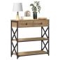 Preview: Konsole Tisch Artisan Eiche 75x28x75 cm Ingenieure Holz und Stahl