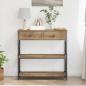 Preview: Konsole Tisch Artisan Eiche 75x28x75 cm Ingenieure Holz und Stahl