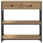 Preview: Konsole Tisch Artisan Eiche 75x28x75 cm Ingenieure Holz und Stahl