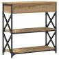 Preview: Konsole Tisch Artisan Eiche 75x28x75 cm Ingenieure Holz und Stahl