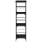 Preview: Bücherregal Schwarz Eiche 50x33x117,5 cm Holzwerkstoff und Stahl