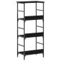 Preview: Bücherregal Schwarz Eiche 50x33x117,5 cm Holzwerkstoff und Stahl