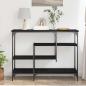 Preview: Konsolentisch Schwarzes Eichenholz 100x35x75 cm Ingenieurholz und Stahl