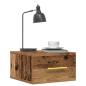 Preview: Nachttisch Wandmontiert Altes Holz 35x35x20 cm