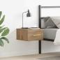 Preview: ARDEBO.de - Nachttisch Wandmontiert Artisan Eiche 35x35x20 cm