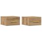 Preview: Nachttische 2er Set Wandmontiert Artisan Eiche 35x35x20 cm