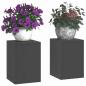 Preview: Outdoor Pflanzenständer Säule 2er Set Schwarz 24x24x35 cm Stahl