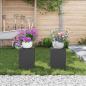 Preview: Outdoor Pflanzenständer Säule 2er Set Schwarz 24x24x35 cm Stahl