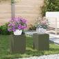 Preview: ARDEBO.de - Outdoor Pflanzenständer Säule 2 Stück Olivgrün 24x24x35 cm Stahl