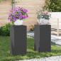 Preview: ARDEBO.de - Outdoor Pflanzenständer Säule 2 Stk Schwarz 24x24x55 cm Stahl