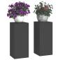 Preview: Outdoor Pflanzenständer Säule 2 Stk Schwarz 24x24x55 cm Stahl