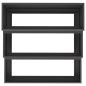 Preview: Gartenpflanzer 3-stufig 90x90x35 cm Schwarz Stahl