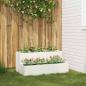 Preview: ARDEBO.de - Gartenpflanzer 2-stufig 100x60x45 cm Weiß Stahl