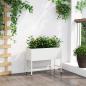 Preview: Erhöhter Gartenpflanzer 60x26x45 cm Weiß Stahl