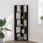 Preview: ARDEBO.de - Eckbuchregal 5-stufig schwarz Eiche 50x50x179 cm Holzwerkstoff