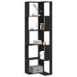 Preview: Eckbuchregal 5-stufig schwarz Eiche 50x50x179 cm Holzwerkstoff
