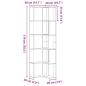 Preview: Eckbuchregal 5-stufig schwarz Eiche 50x50x179 cm Holzwerkstoff