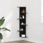 Preview: ARDEBO.de - Wand-Eckregal Schwarz Eiche 36,5x36,5x140 cm Werkstoff