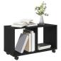 Preview: Beistelltisch mit Rollen Schwarz Eiche 72x33x42,5 cm Spanplatte