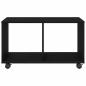 Preview: Beistelltisch mit Rollen Schwarz Eiche 72x33x42,5 cm Spanplatte