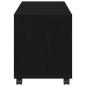 Preview: Beistelltisch mit Rollen Schwarz Eiche 72x33x42,5 cm Spanplatte