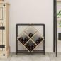 Preview: Weinregale Sonoma Eiche, Schwarz Spanplatte, Metall Mittel