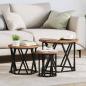 Preview: ARDEBO.de - Nesting Beistelltische 3er Set aus alten Holzwerkstoffen