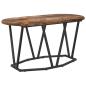 Preview: Couchtisch aus geräucherter Eiche 80x40x40,5 cm Holz und Metall