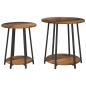Preview: Beistelltisch 2er Set aus altem Holz, Holzwerkstoff und Metall