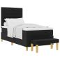 Preview: Boxspringbett mit Kopfteil Schwarz 200 x 90 cm Stoff