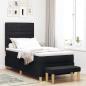 Preview: ARDEBO.de - Bettgestell mit Matratze Set aus 2 Schwarz Stoff 100 x 200 cm