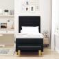Preview: Bettgestell mit Matratze Set aus 2 Schwarz Stoff 100 x 200 cm