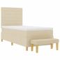 Preview: Bettgestell mit Matratze Set aus 2 Creme Stoff 100 x 200 cm