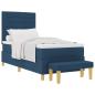 Preview: Bettgestell mit Matratze Set aus 2 Blau Stoff 100 x 200 cm Bett