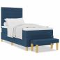 Preview: Bettgestell mit Matratze Set aus 2 Blau Stoff 100 x 200 cm Bett