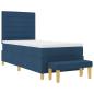Preview: Bettgestell mit Matratze Set aus 2 Blau Stoff 100 x 200 cm Bett