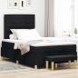 Preview: ARDEBO.de - Bettgestell mit Matratze Set aus 2 Schwarz Stoff 120 x 200 cm